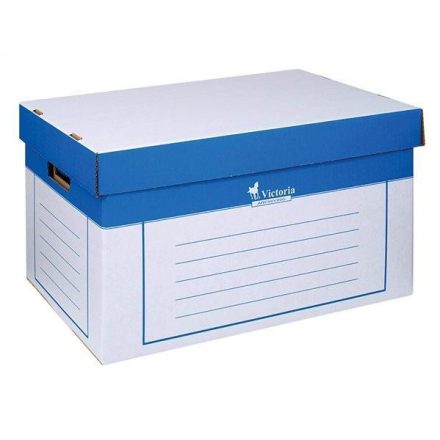 Archiváló konténer, 320x460x270 mm, karton, VICTORIA, kék-fehér