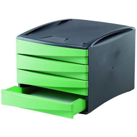 4 fiókos irattároló, műanyag, FELLOWES "Green2Desk", zöld