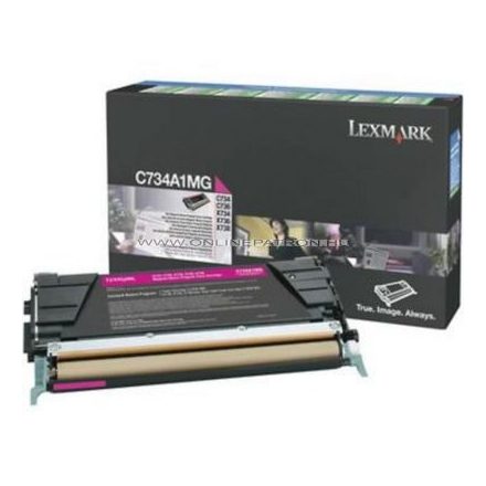 Lexmark C734, X734 Toner Magenta 6K C734A1Mg Eredeti  