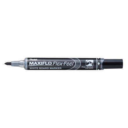 Táblamarker 1-5mm,hajlékonyhegyű, PENTEL Maxiflo Flex Feel fekete 
