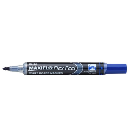Táblamarker 1-5mm, hajlékony hegyű Pentel Maxiflo Flex Feel kék