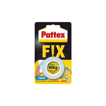 Ragasztószalag kétoldalas, 19mmx1,5 m, Henkel Pattex Fix 80 kg