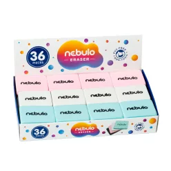 Radír, logózott radír 3 színben, Nebulo