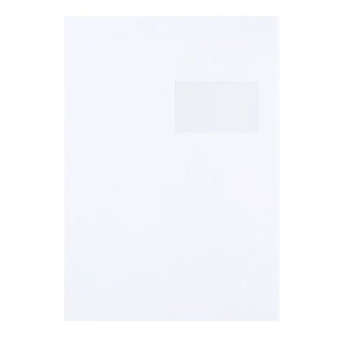 Boríték TC/4 szilikonos bélésnyomott jobb ablak 55x90mm ablak jobb oldalról 20mm felülről 57mm Bluering® fehér